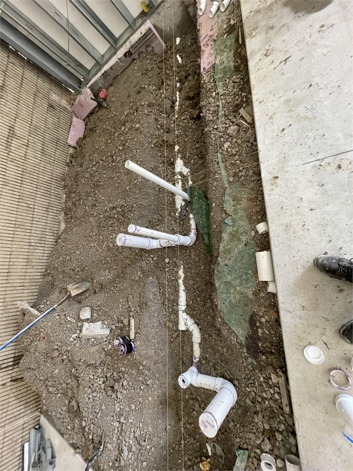 Commercial plumbing work in progress